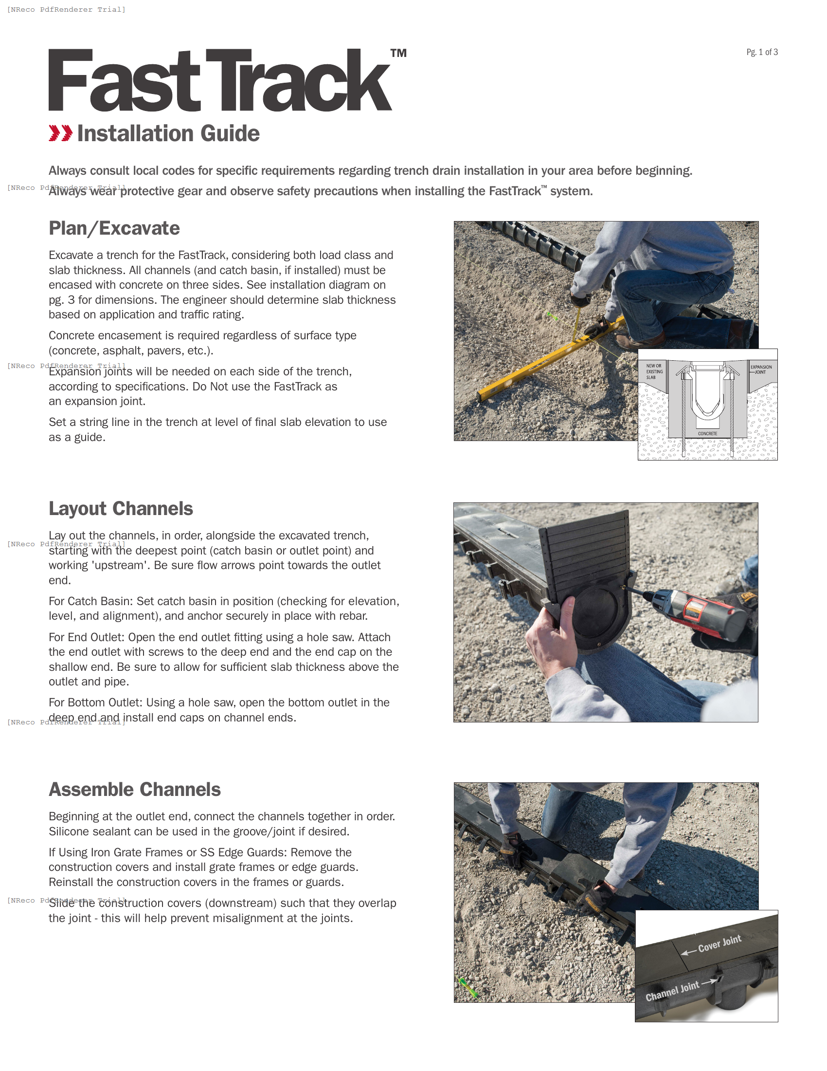 865 SERIES - FASTTRACK TRENCH DRAIN - INSTALLATION GUIDE.PDF Technical Document